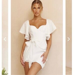 Selfie Leslie Saints + Secrets Aphrodite Molded Bust Angel Sleeve Wrap Dress